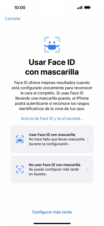 Pulsa Configurar más tarde.