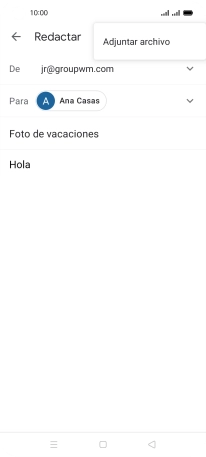 Pulsa Adjuntar archivo y desplázate a la carpeta deseada.