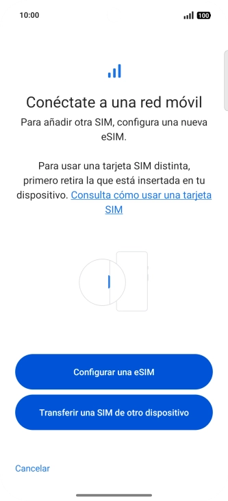 Pulsa Configurar una eSIM.