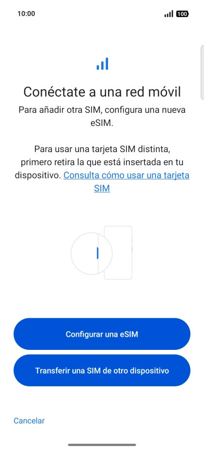 Pulsa Configurar una eSIM.