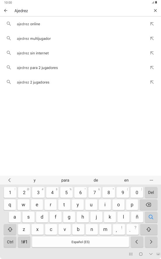 Introduce el nombre del tema o de la app y pulsa el icono de búsqueda.