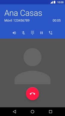 Pulsa el icono de finalizar llamada.