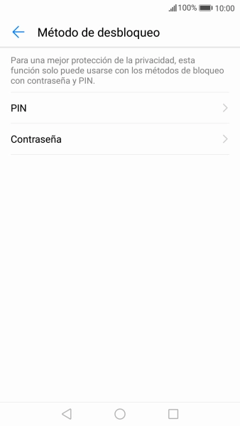 Pulsa PIN y sigue las indicaciones de la pantalla para crear un código de seguridad del teléfono adicional.