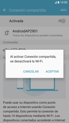 Si la función de wifi está activada, pulsa ACEPTAR.