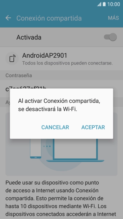 Si la función de wifi está activada, pulsa ACEPTAR.