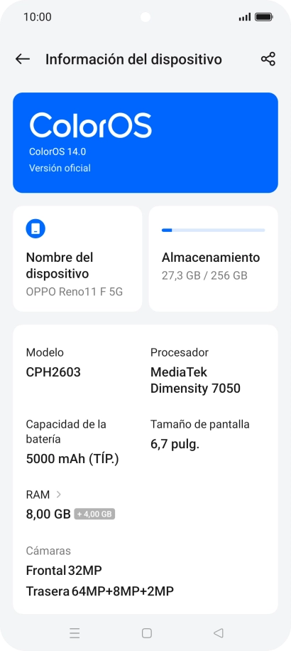 Pulsa el campo superior. Si hay una versión de software nueva disponible, aparecerá ahora en la pantalla. Sigue las indicaciones de la pantalla para actualizar el software del teléfono.