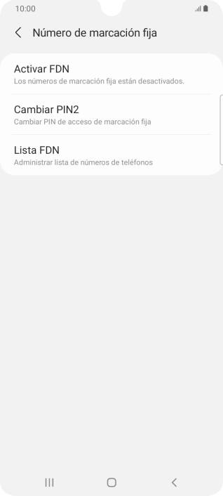 Pulsa Activar FDN.