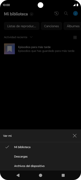 Pulsa una categoría y desplázate al archivo de música deseado.