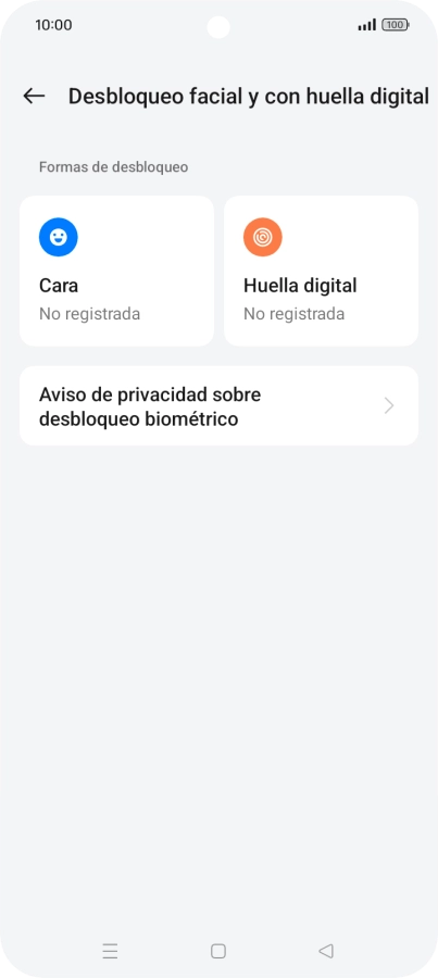 Pulsa Huella digital.