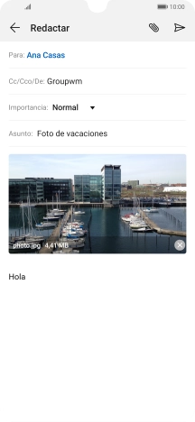 Pulsa el icono de envío cuando termines de escribir el correo electrónico.