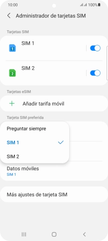 Pulsa el ajuste deseado.