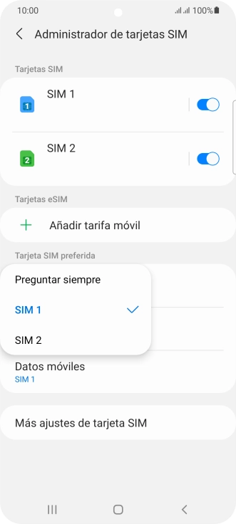 Pulsa el ajuste deseado.