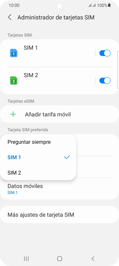 Pulsa el ajuste deseado.