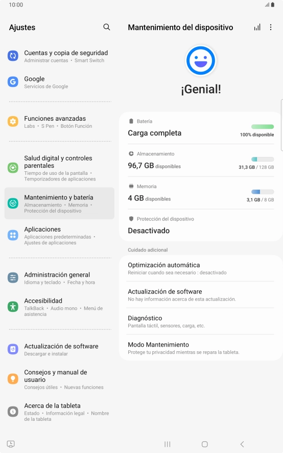 Pulsa Batería.