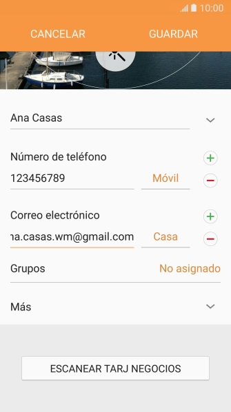 Pulsa en el campo junto a la dirección de correo electrónico.