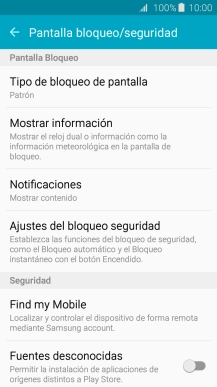 Pulsa Tipo de bloqueo de pantalla e introduce el código de seguridad actual.