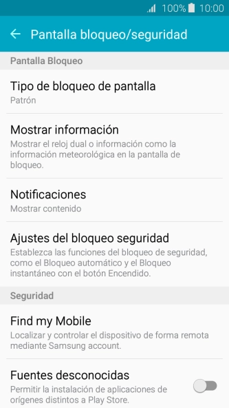 Pulsa Tipo de bloqueo de pantalla e introduce el código de seguridad actual.
