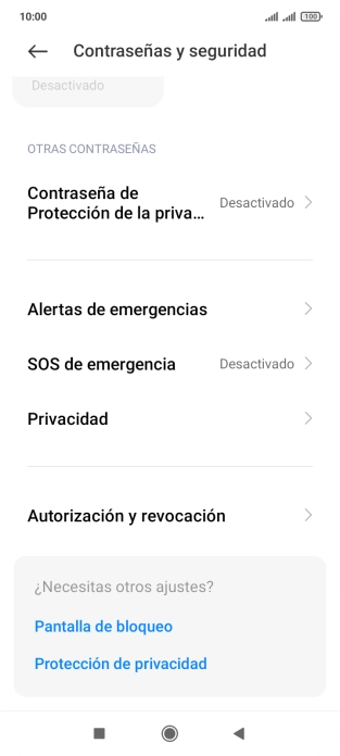 Pulsa Privacidad.