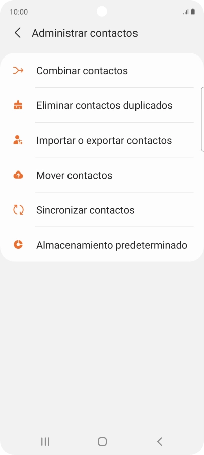 Pulsa Importar o exportar contactos.