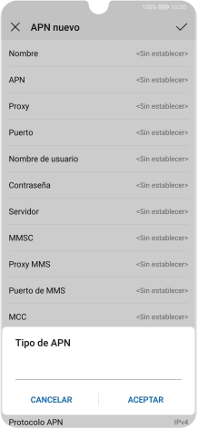 Introduce default y pulsa ACEPTAR.