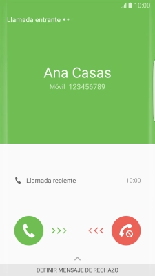 Pulsa el icono de responder llamadas y arrástralo hacia la derecha.