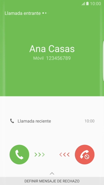Pulsa el icono de responder llamadas y arrástralo hacia la derecha.