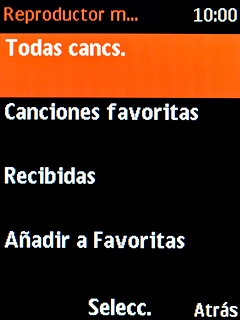 Selecciona Todas cancs. y desplázate a la carpeta deseada.
