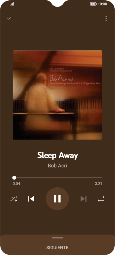 Pulsa la flecha hacia la derecha para ir al archivo de música siguiente.