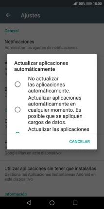Para desactivar la actualización automática de apps, pulsa No actualizar las aplicaciones automáticamente..