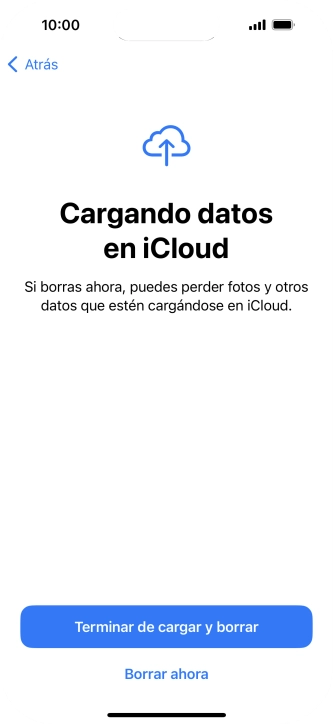 Pulsa Borrar ahora.