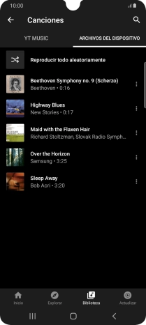 Pulsa el archivo de música deseado.