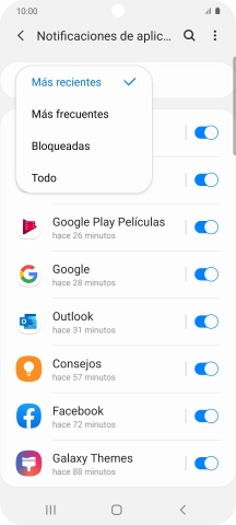 Pulsa el ajuste deseado.