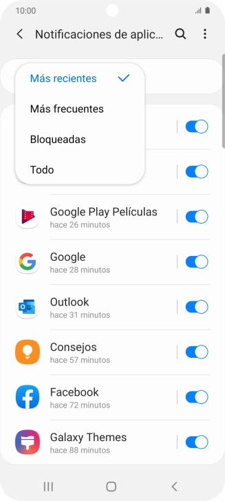 Pulsa el ajuste deseado.
