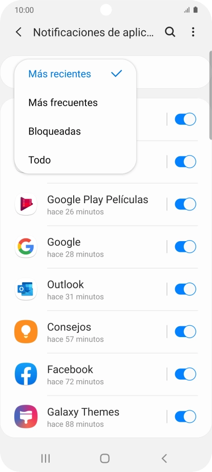 Pulsa el ajuste deseado.