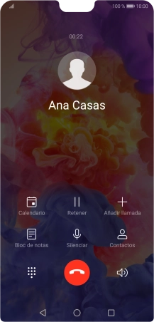 Pulsa el icono de finalizar llamada.
