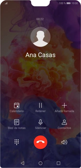 Pulsa el icono de finalizar llamada.
