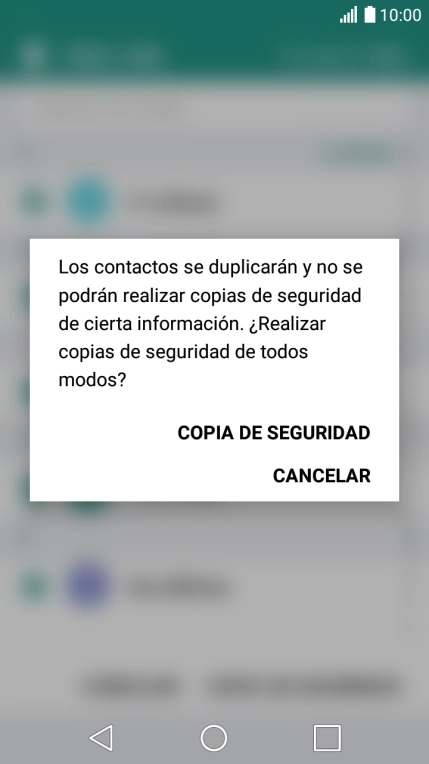 Pulsa COPIA DE SEGURIDAD.