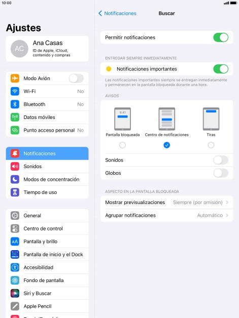 Pulsa el indicador junto a 