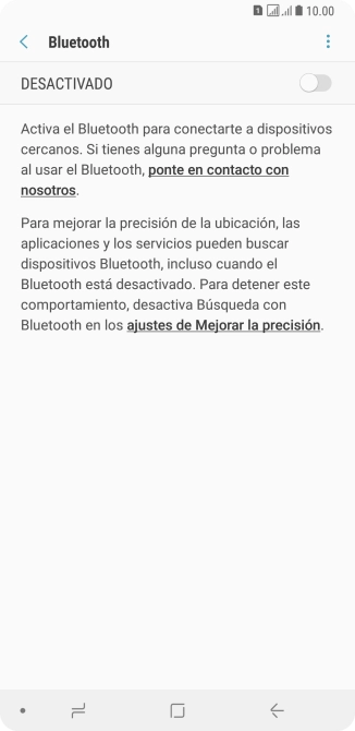 Pulsa el indicador para activar la función.