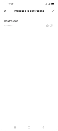Introduce la contraseña de la red Wi-Fi y pulsa el icono de aceptar.