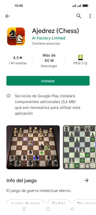Pulsa Instalar y sigue las indicaciones de la pantalla para instalar la app.
