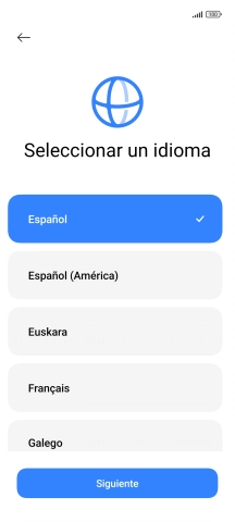Pulsa el idioma deseado.