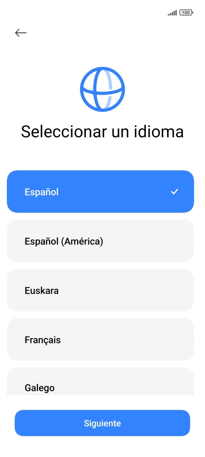 Pulsa el idioma deseado.