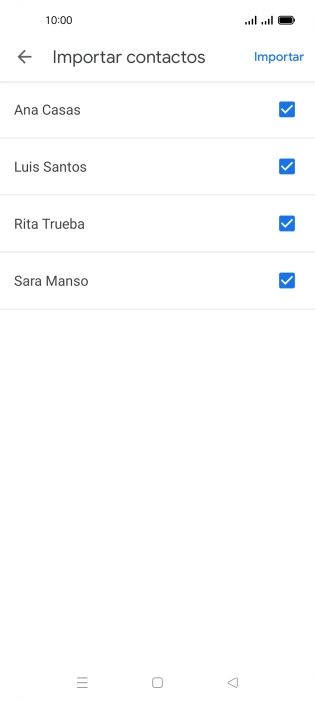 Pulsa en el campo junto a los contactos deseados para seleccionarlos.