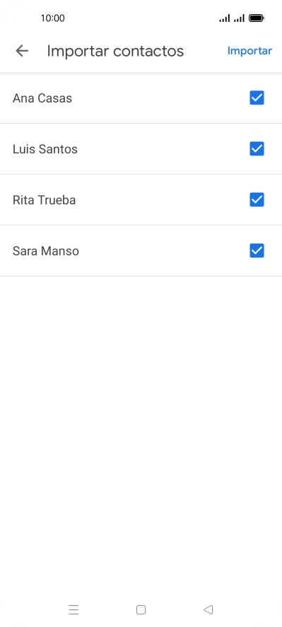 Pulsa en el campo junto a los contactos deseados para seleccionarlos.