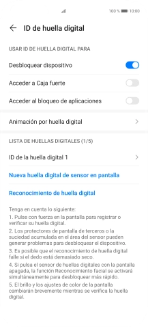 Pulsa  el indicador junto a los ajustes deseados para activarlos o desactivarlos.