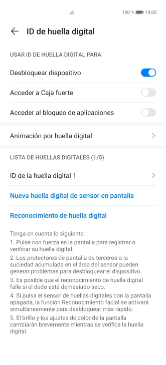Pulsa  el indicador junto a los ajustes deseados para activarlos o desactivarlos.