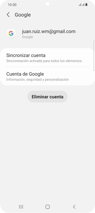 Pulsa Sincronizar cuenta.