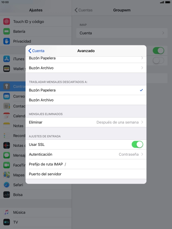 Pulsa el indicador junto a 