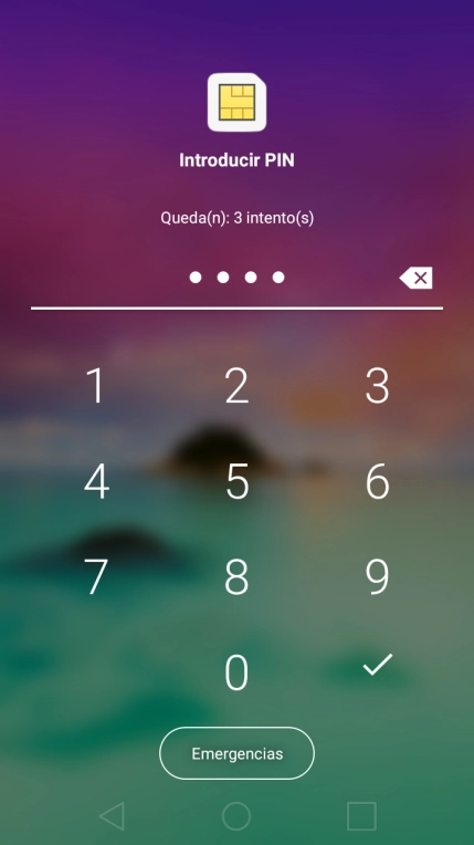 Si lo solicita el teléfono, introduce el código PIN y pulsa el icono de aceptar.